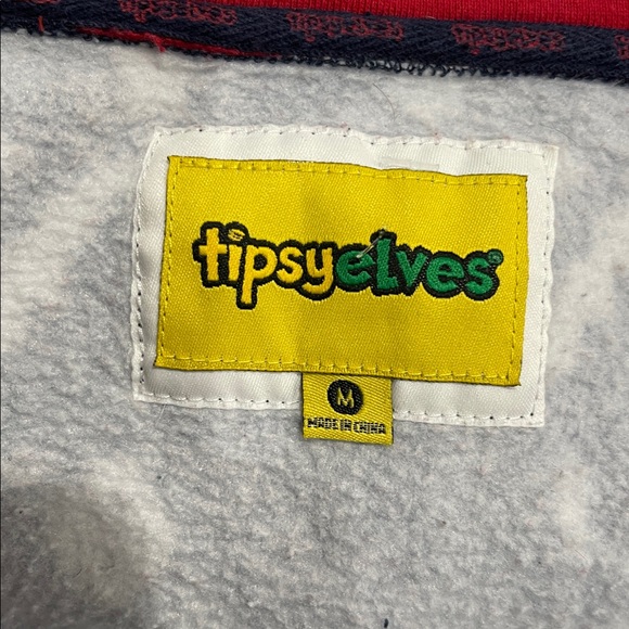 Tipsy Elves Men’s Reindeer Sweatshirt Jumpsuit SZ M Navy Red White - Picture 6 of 7